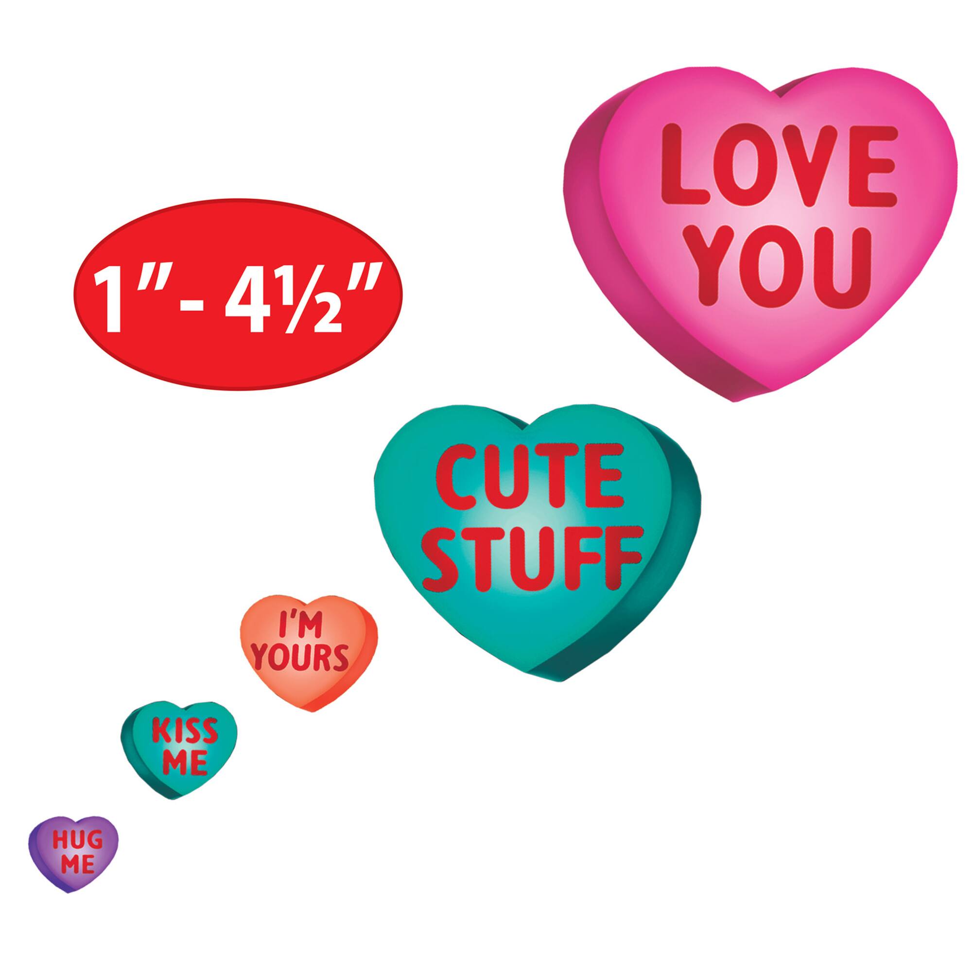 Beistle Candy Heart Clings, 3ct.